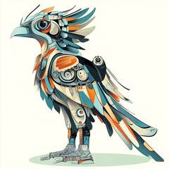 Tribal Bird anime concept full color illustration
