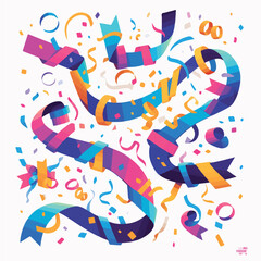 Obraz premium Vector colored paper illustration for celebration