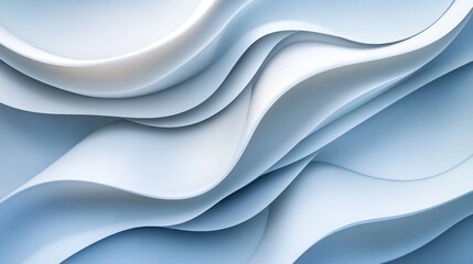 Obraz premium Abstract Blue Wave Design: Serene and Elegant 3D Render