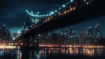 Fototapeta premium Urban Mystique Illustration with Cityscapes, Neon Lights, and Mysterious Atmosphere