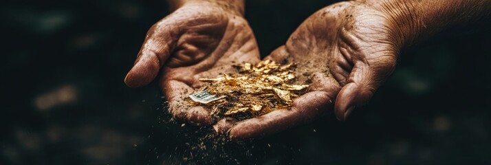 Hands Holding Gold and Money - Precious Metal
