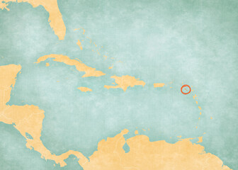 Map of Caribbean islands - Saint Kitts and Nevis