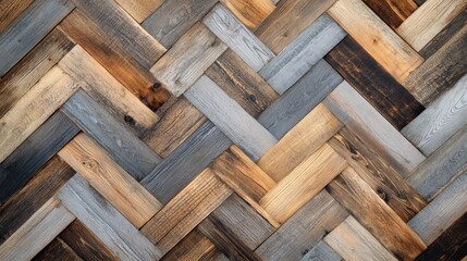 Rustic Herringbone Wood Pattern: A Textured Background of Reclaimed Wood Planks