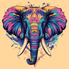 Tribal Elephant anime concept full color illustration
