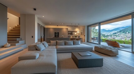 Fototapeta premium Modern Mountain View Living Room