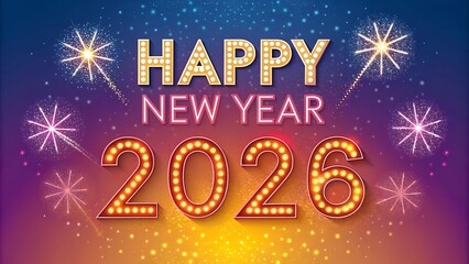 2026 happy new year text effect design