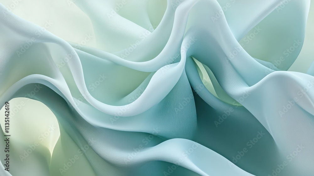 Poster geometric 3d smooth pastel shapes. abstract background with light colour palette. generative ai