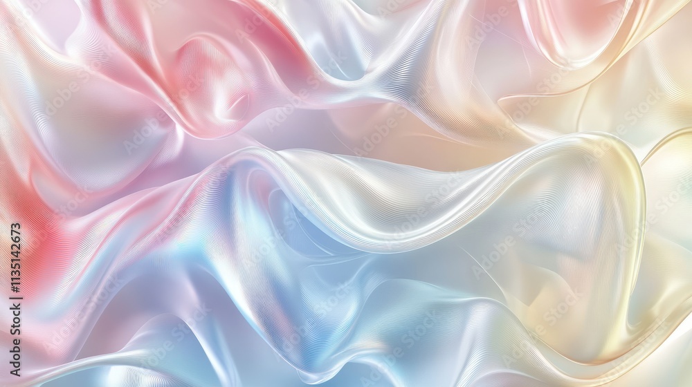Poster geometric 3d smooth pastel shapes. abstract background with light colour palette. generative ai