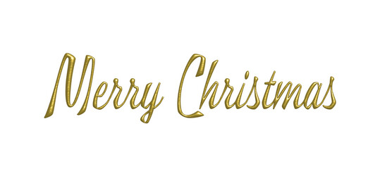 Merry Christmas in gold lettering on a white background 