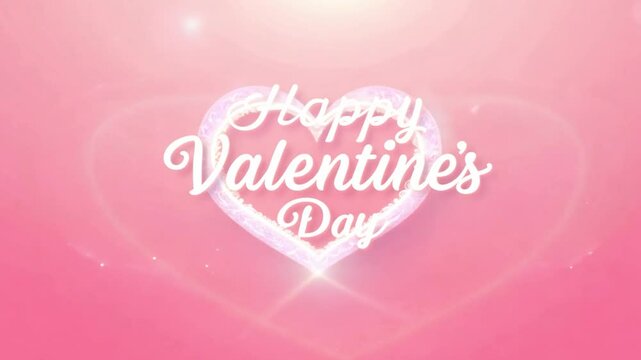 "Happy Valentine's Day&rdquo;  z dekoracją w kształcie serca, idealne na dzień zakochanych w walentynki.