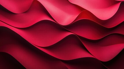 Fototapeta premium Crimson Waves: Abstract Red Paper Texture