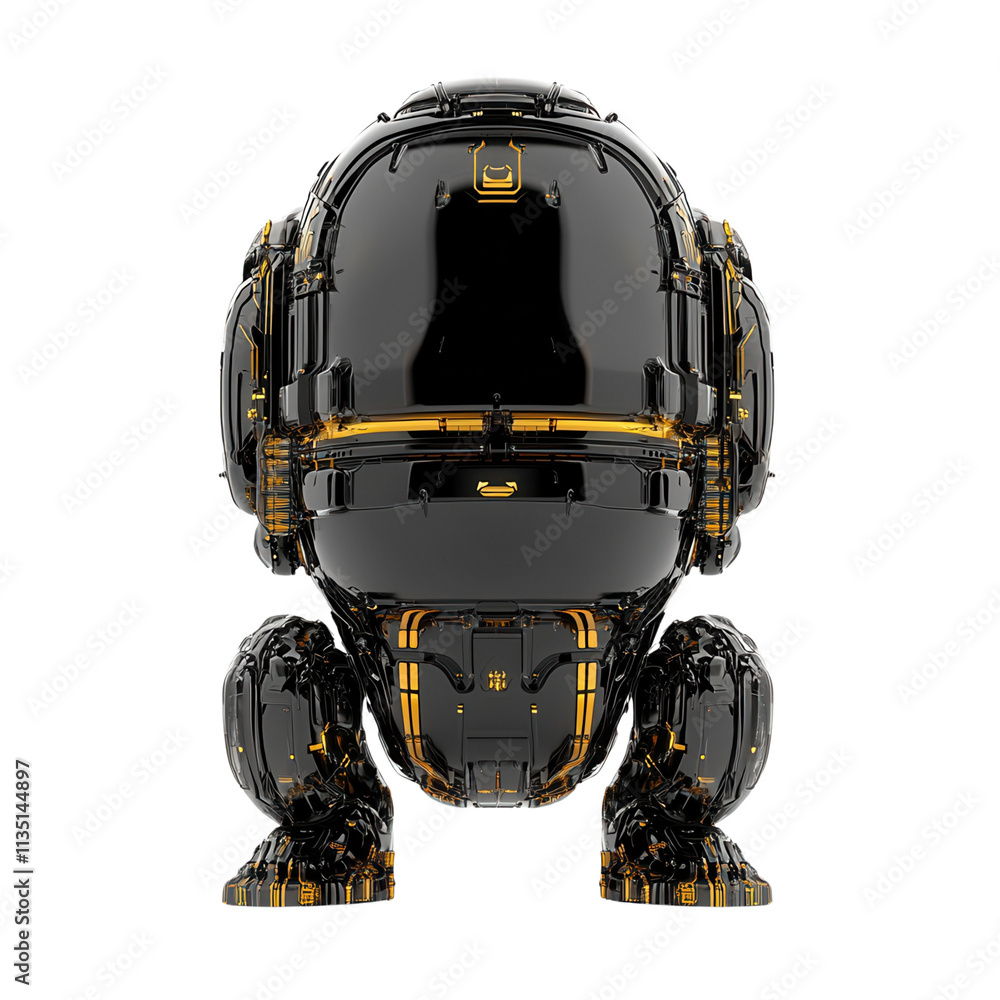 Poster a sleek, futuristic robot design with a glossy finish and intricate detailing, showcasing a blend of