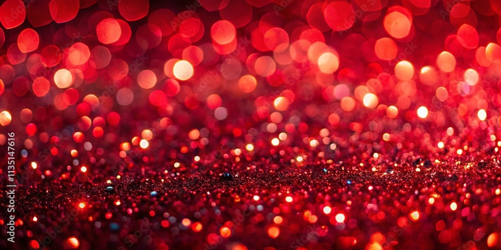 Aufkleber shiny red glitter abstract background with bokeh effect for vibrant and eye-catching visuals in urba
