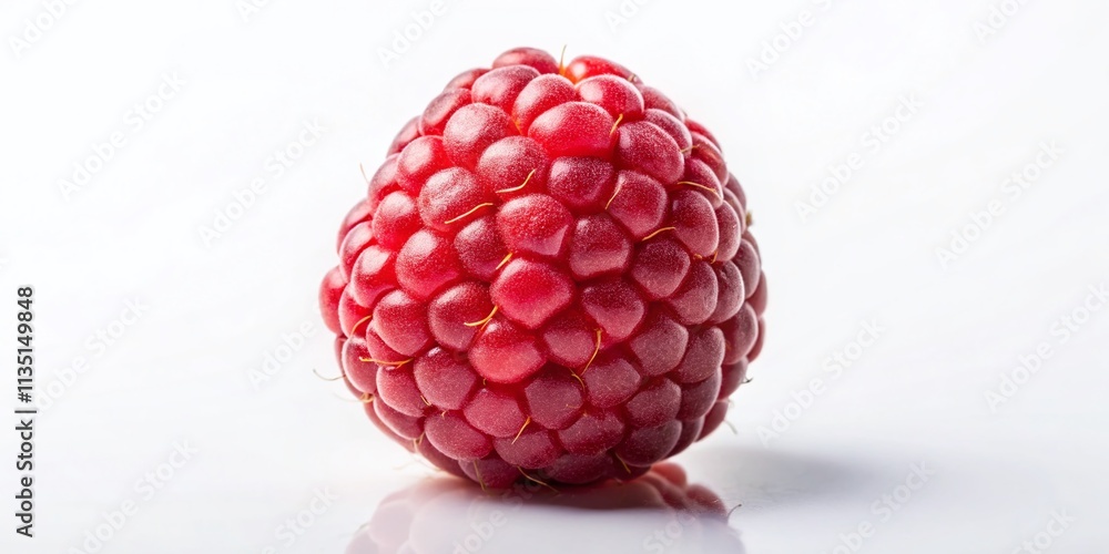 Poster silhouette of a raspberry isolated on white background, capturing the intricate details and form of 