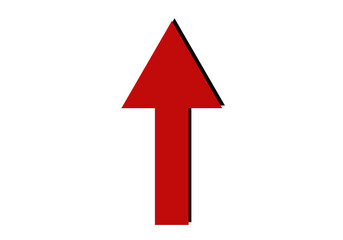 Flecha roja con sombra hacia arriba 