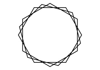 Marco de varios hexágonos de trazo negro 