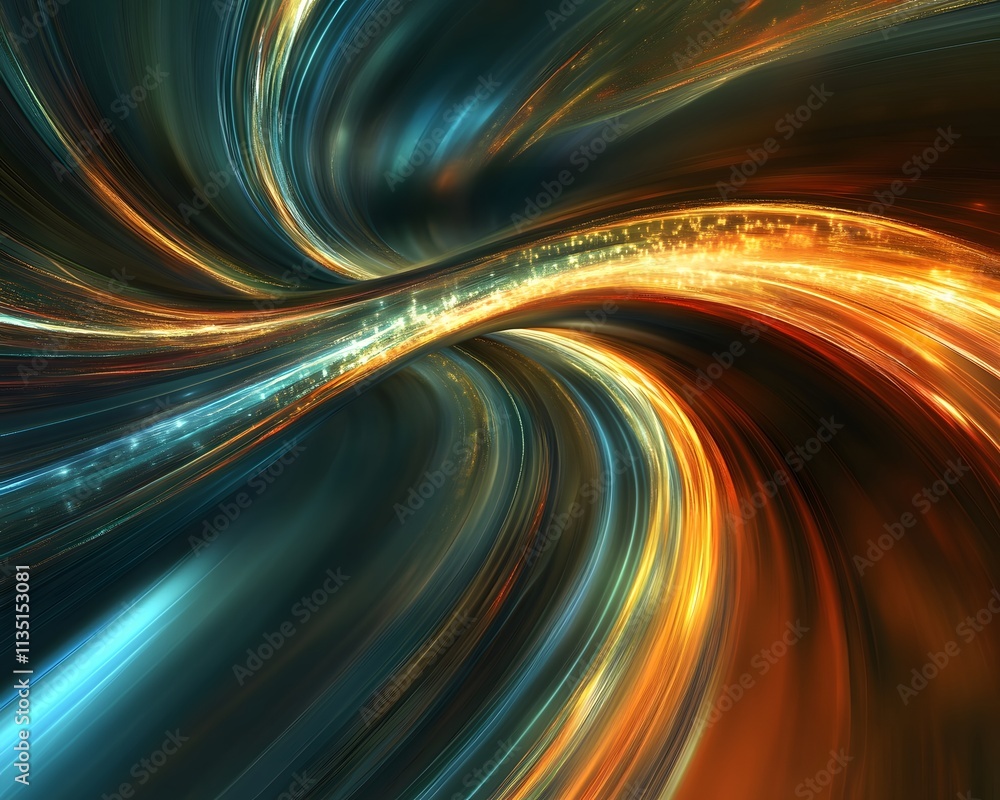 Poster a stunning abstract image showcasing vibrant colors in fluid motion, creating a mesmerizing wave of 