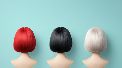 3D Rendered Hair Styles in Vibrant Colors