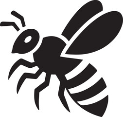 Bee silhouette vector illustration.