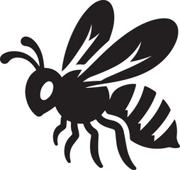 Bee silhouette vector illustration.