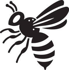 Bee silhouette vector illustration.