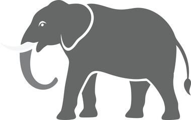 a black and white silhouette of an elephant with vector