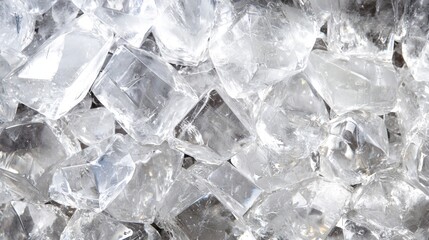 Stunning Close-Up of Sparkling Ice Cubes: A Textural Masterpiece