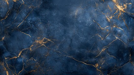 Blue Marble Texture with Golden Veins: Luxury Background