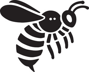 Bee silhouette vector illustration.