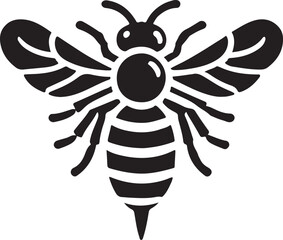 Bee silhouette vector illustration.