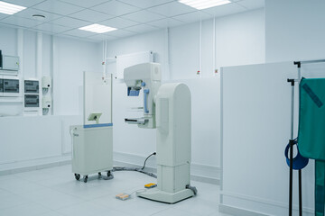 Medical laboratory room with X-ray equipment for diagnostic in hospital.