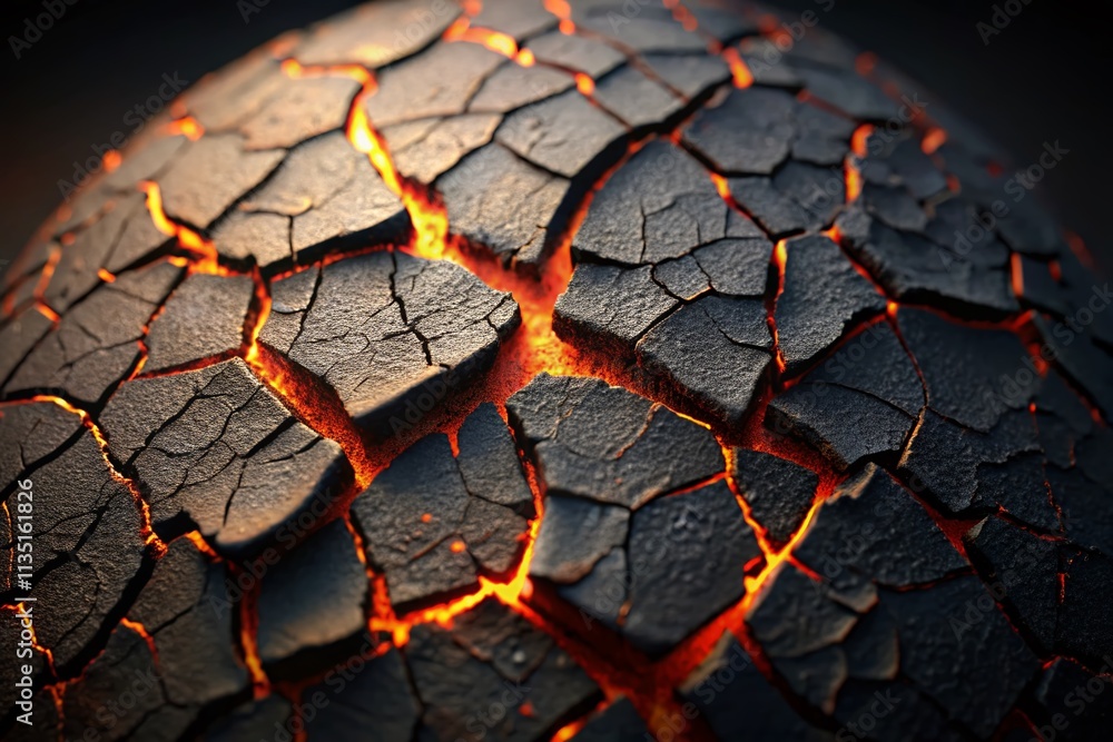 Aufkleber stunning 3d render of a black surface with cracks, showcasing realistic texture and depth for produc
