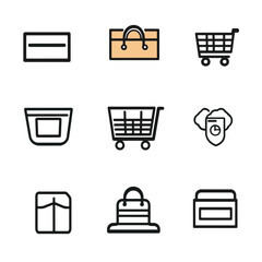  2D E-commerce line icons 