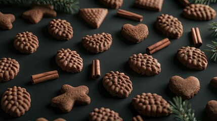 A flat lay of gingerbread cookies 