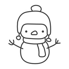 cute doodle snowman
