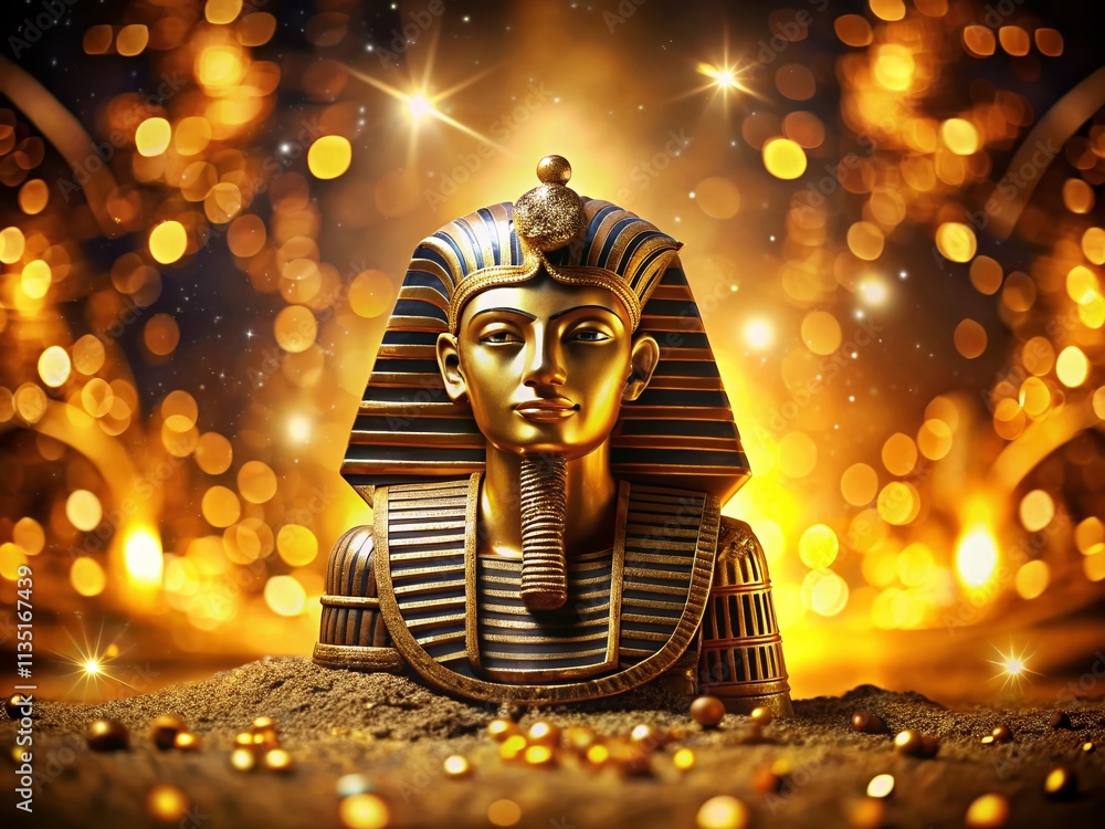 Aufkleber stunning bokeh effect background featuring a golden pharaoh theme for editable text designs and crea