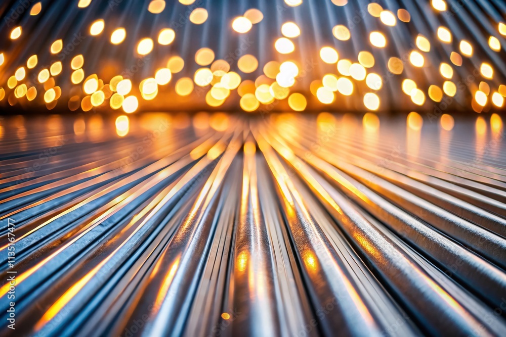 Poster stunning bokeh effect background featuring corrugated steel with ample copy space for various creati