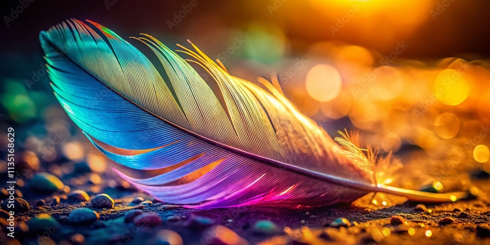 Aufkleber stunning close-up of a feather capturing intricate details and textures in nature with soft lighting