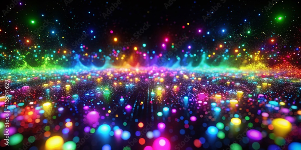 Poster stunning drone photography of black background with rgb light overlays creating dynamic video effect