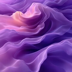 Obraz premium Abstract 3D Purple Waves Fabric Flowing with Pink Highlights, Soft Textured Background.