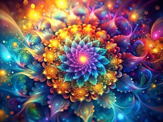 Stunning Fractal Burst Background with Bokeh Effect for Dynamic Visuals and Captivating Designs, Perfect for Abstract Art, Digital Graphics, and Modern Aesthetics