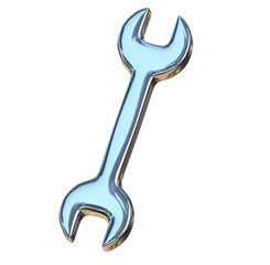 Metal wrench isolated on png transparent background.