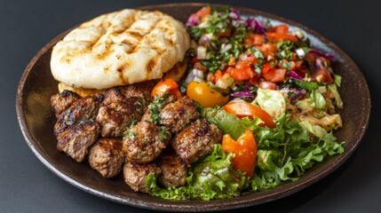 Fototapeta premium delicious burger yummy with salad and kabab