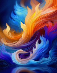 Obraz premium Abstract colorful 3d wave background with light texture effect on it, AI Generated