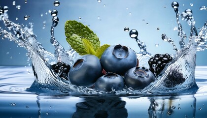 blueberries in water