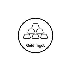 Gold Ingots icon thin line outline linear Gold Ingots symbol icon isolated on white.