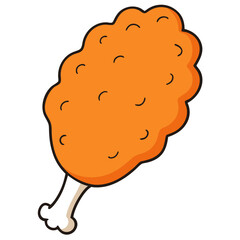 fried chicken thighs illustration