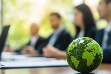 ESG environmental social governance ideas shring business discuss eco-friendly company meeting with business people implementing environmental protection for clean and sustainable future ecology