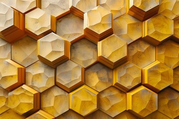 Intricate Honeycomb Pattern in Warm Tones