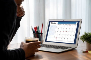 Calendar on computer software application for modish schedule planning for personal organizer and...